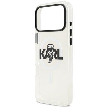 Karl Lagerfeld IML Karl Sketch Logo MagSafe - Custodia per iPhone 17 Pro Max (trasparente)