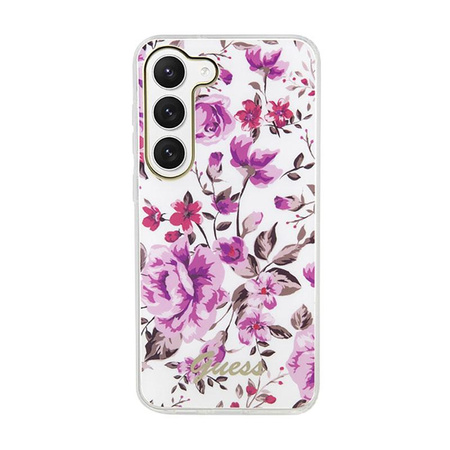 Guess Flower Collection - Hülle für Samsung Galaxy S23+ (Weiß)