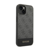 Guess 4G Bottom Stripe Metal Logo Collection - pouzdro pro iPhone 14 Plus (šedé)