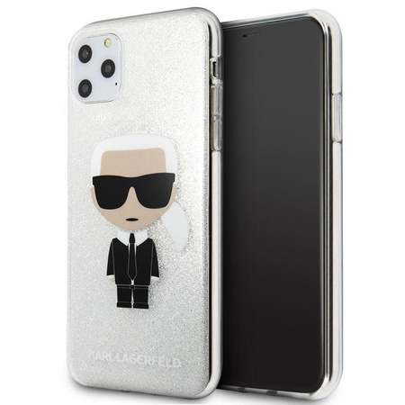 Karl Lagerfeld Iconic Karl - Coque iPhone 11 Pro Max (Silver Glitter)