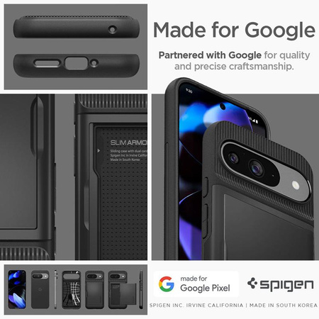 Spigen Slim Armor CS - Étui pour Google Pixel 9 / 9 Pro (Noir)