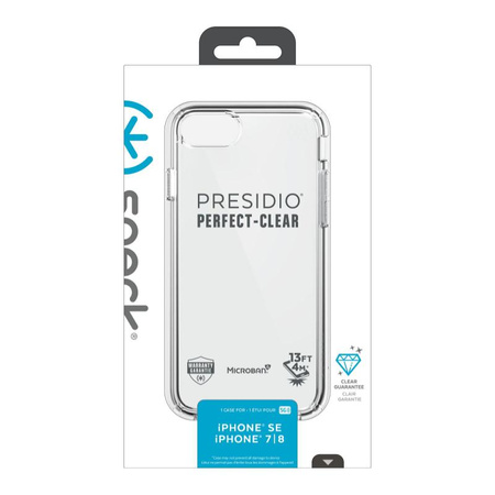 Speck Presidio Perfect-Clear - Etui iPhone SE (2022 / 2020) / 8 / 7 z powłoką MICROBAN (Clear)