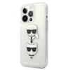 Karl Lagerfeld Glitter Karl & Choupette Head - iPhone 13 Pro Max Tasche (silber)