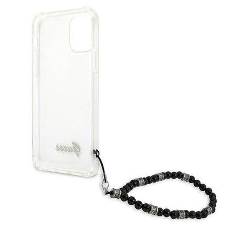 Guess fekete gyöngyház szíj - iPhone 12 Pro Max tok (átlátszó)