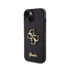 Guess Glitter Script Big 4G - Etui iPhone 15 (czarny)