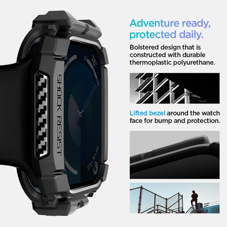 Spigen Rugged Armor - Hülle für Apple Watch 10 46 mm (Matt Schwarz)