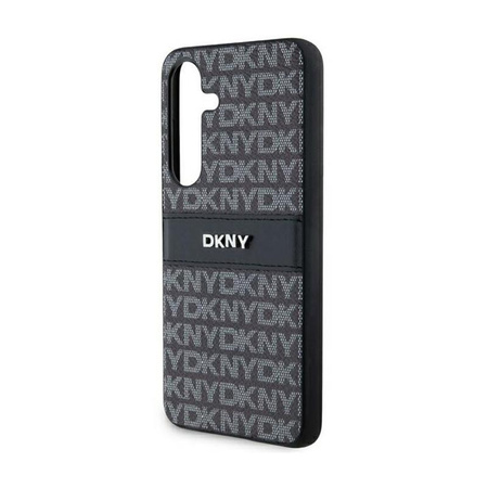 DKNY Leather Mono Stripe & Metal Logo - pouzdro pro Samsung Galaxy S24 (černé)