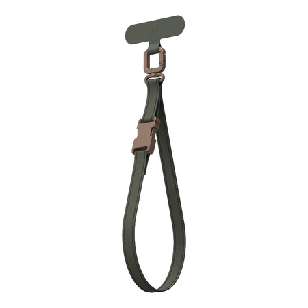 Moshi 2-in-1 Wrist & Body Strap with Adapter - cordino per telefono in ecopelle (verde muschio)