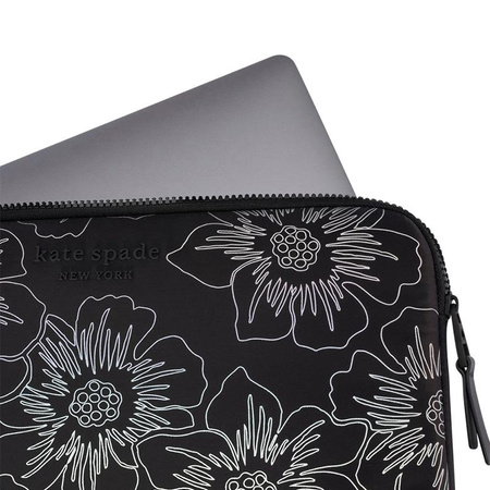 Kate Spade New York Puffer Sleeve - obal na MacBook Pro 14" / Notebook 14" (Hollyhock Iridescent Black)