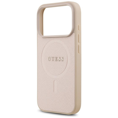 Guess Saffiano Classic Logo MagSafe - Case iPhone 17 Pro (pink)