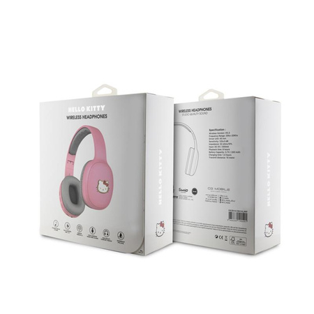 Hello Kitty Metal Logo Oval Shape - Casque intra-auriculaire sans fil Bluetooth V5.3 (rose)