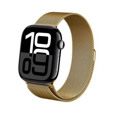 Crong Milano Steel - Stainless Steel Strap for Apple Watch 44/45/46/49 mm (Gold)