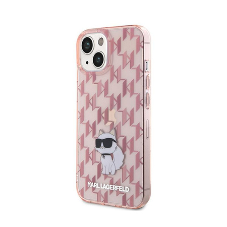 Karl Lagerfeld Monogramm Choupette - iPhone 15 Hülle (Rosa)