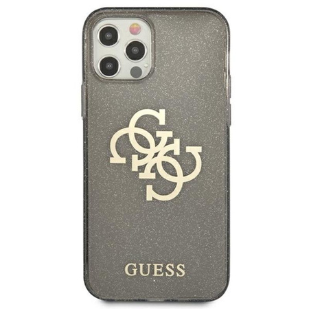 Guess Glitter 4G Big Logo - iPhone 12 Pro Max Tasche (schwarz)