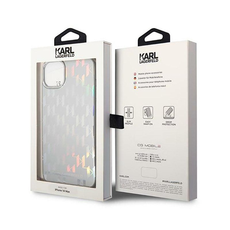 Karl Lagerfeld Monogram Pattern  Case iPhone 14 (Black)