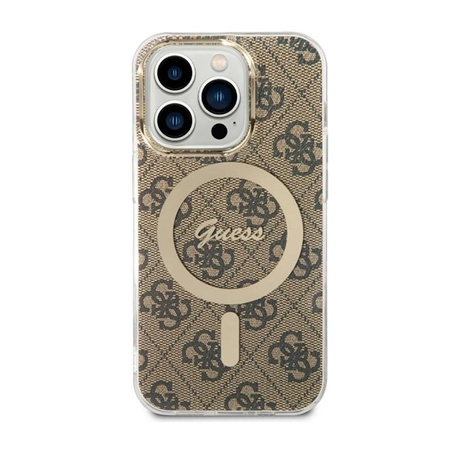 Guess 4G MagSafe - Étui pour iPhone 14 Pro Max (Marron)