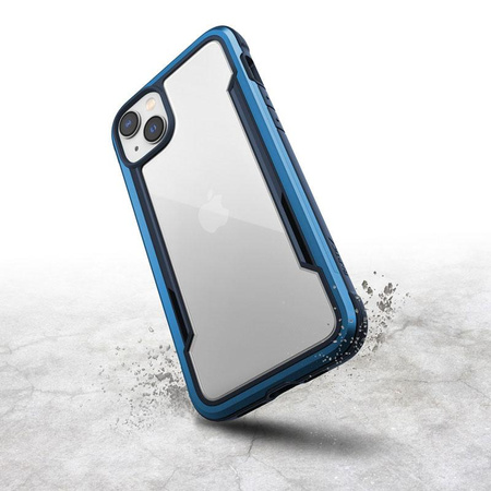 X-Doria Raptic Shield - Coque en aluminium pour iPhone 14 Plus (testée pour une chute de 3m) (Bleu marine)