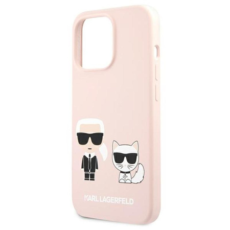 Karl Lagerfeld Silicone Karl & Choupette - pouzdro pro iPhone 13 Pro (růžové)