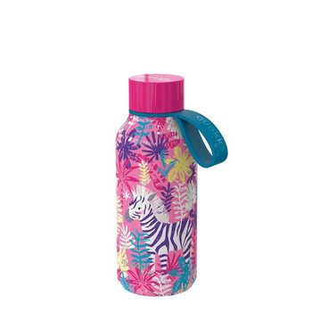 Quokka Solid Kids with strap - Termo láhev z nerezové oceli 330 ml (Zebras)