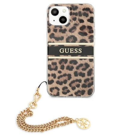 Guess Leopard Goldkette - iPhone 13 Mini Tasche