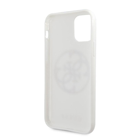 Guess Circle Glitter 4G - Coque iPhone 11 (blanc)