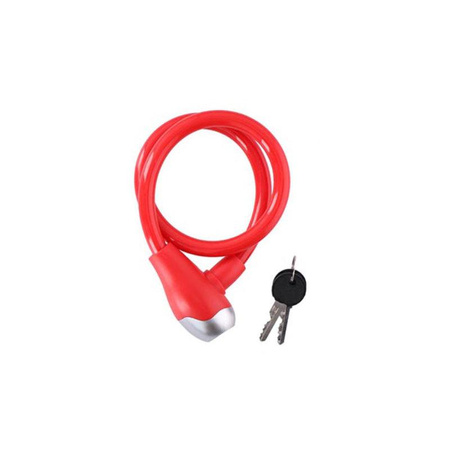 Dunlop - Keyed spiral bike lock 65 cm (Red)