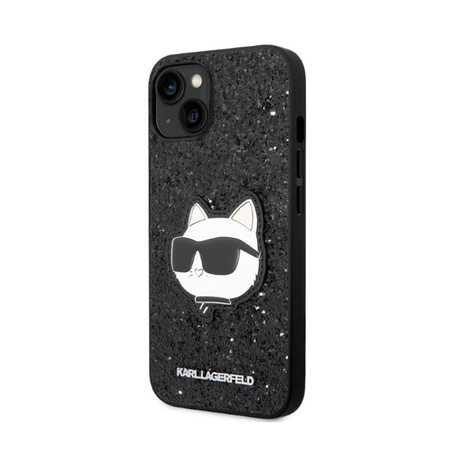 Karl Lagerfeld NFT Glitter Choupette Patch - pouzdro pro iPhone 14 Plus (černé)