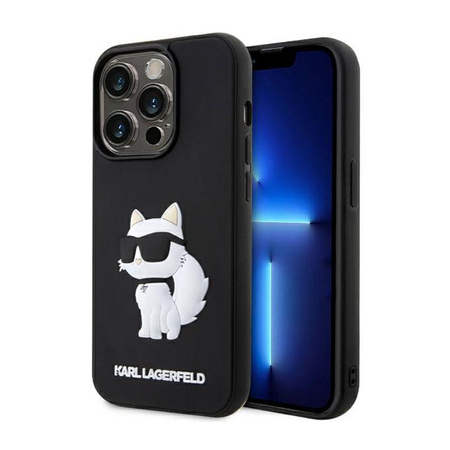 Karl Lagerfeld 3D-Gummi NFT Choupette - Tasche für iPhone 14 Pro Max (Schwarz)
