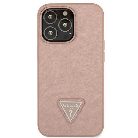 Guess Saffiano Triangle Logo Tasche - iPhone 13 Pro Max Tasche (rosa)