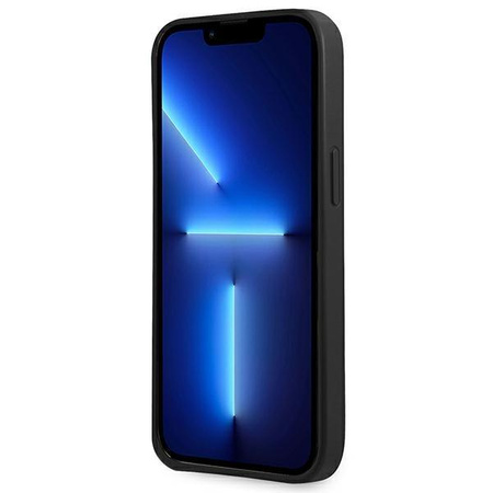 Pouzdro Guess Saffiano Double Card Triangle - iPhone 13 (černé)