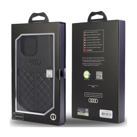 Audi Genuine Leather - Coque pour iPhone 13 Pro Max (Noir)