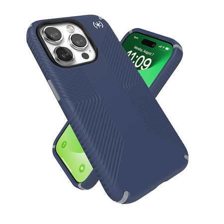 Speck Presidio2 Grip - iPhone 15 Pro Case (Coastal Blue / Dust Gray / White)