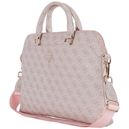 Guess 4G Zipper Pocket Triangle Logo - 15" Notebook Bag (pink)