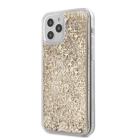 Guess 4G Liquid Glitter - Coque iPhone 12 / iPhone 12 Pro (Or)