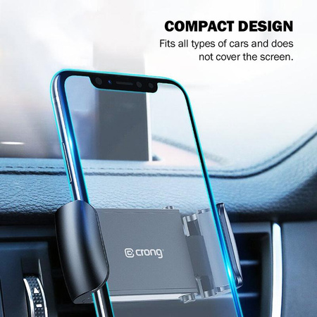 Crong Universal Smart Car Holder - Univerzális autós tartó 4"-6.5" telefonhoz (fekete)