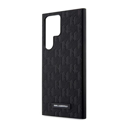 Karl Lagerfeld Saffiano Monogram Metal Logo - Samsung Galaxy S23 Ultra Case (black)