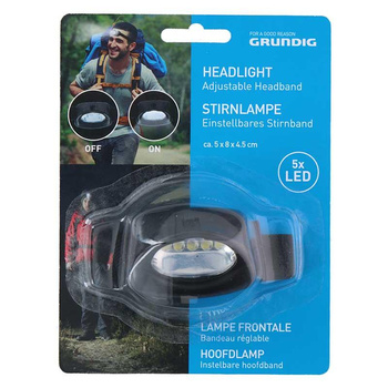 Grundig - Kopftaschenlampe 5x LED