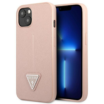Guess Saffiano Triangle Logo Case - Coque iPhone 13 (rose)