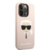 Karl Lagerfeld Silikon Ikonik Karl's Head MagSafe - Hülle für iPhone 14 Pro Max (Pink)