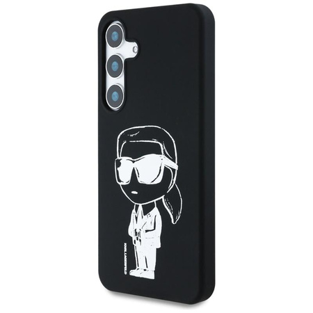 Karl Lagerfeld Silicone Graffiti Ikonik Printed Logo MagSafe - Case for Samsung Galaxy S25 (Black)