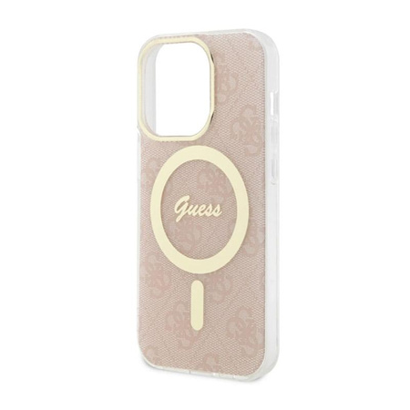 Guess 4G MagSafe - Étui pour iPhone 14 Pro (rose)