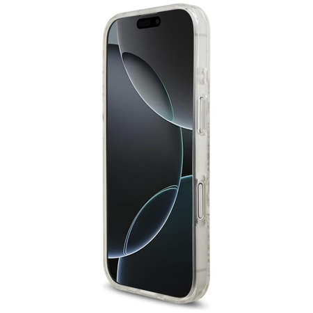 Guess IML Flowers Electro Pearl Strap MagSafe - Hülle iPhone 17 (weiß)