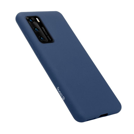 ETUI NIEBIESKIE SILIKONOWE DO HUAWEI P40, Crong Eleganckie, z Mikrofibrą