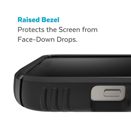 Speck Presidio2 Grip - Csúszásgátló tok iPhone 14 / iPhone 13 készülékhez (fekete / fekete / fehér)