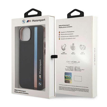 BMW Tricolor Stripe - Coque pour iPhone 14 (Noir)