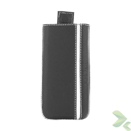 Valenta Pocket Stripe - Leather slip case (black)