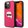 Karl Lagerfeld PU Leder Karl's Head Metall - iPhone 13 Pro Tasche (rosa)