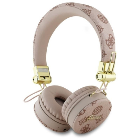 Guess Peony Script Round Shape - Drahtlose Bluetooth ENC Over-Ear Kopfhörer (Braun)