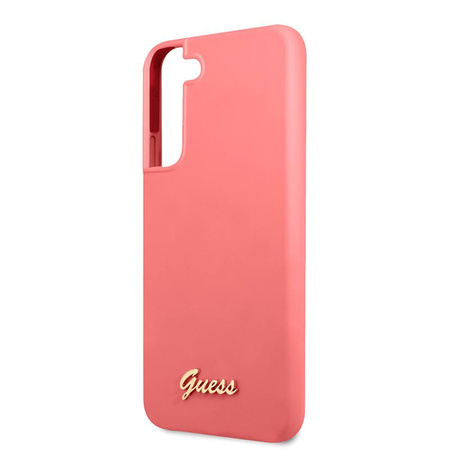 Guess Silicone Script Metal Logo - Cover for Samsung Galaxy S22+ (Fuchsia)