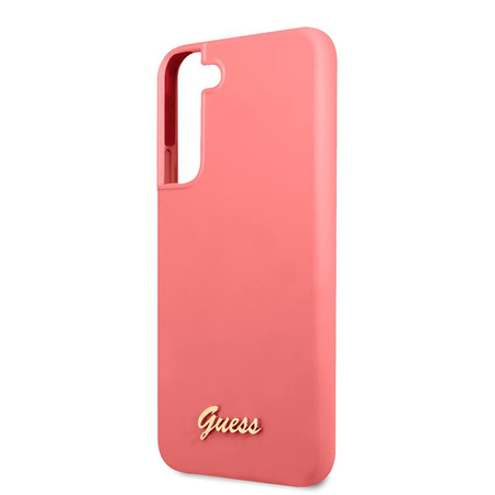 Guess Silicone Script Metal Logo - Etui Samsung Galaxy S22+ (fuchsia)